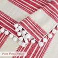 thumbnail image 5 of DriftAway Pom Pom Tassel Rectangle Linen Textured Decorative Table Cloth for Indoor Outdoor Chris Stripe Printed Dining Buffet Table Parities Dinner 102"L x 54"W Red, 5 of 9