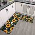 thumbnail image 2 of DarkBlue Sunflower Bee Pattern Kitchen Rugs Sets Of 2,Anti Fatigue Kitchen Mat Rugs Non Slip Washable,Decorative Kitchen Floor Mats for Kitchen,Sink,Laundry,17"x30"+17"x47", 2 of 7