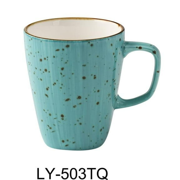 Yanco LY-503TQ Lyon 10 oz Mug, Turquoise - 3.25 in. Dia. & 4 in. Height - Reactive Glaze - Pack of 36
