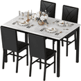 thumbnail image 5 of MIERES Dining Table Set for 4 ，Kitchen Table with Modern Faux Marble Tabletop and 4 Leather Upholstered Chairs, Dining Table for Apartments, Kitchens, Dining Rooms, Breakfast Nooks, 5 of 7