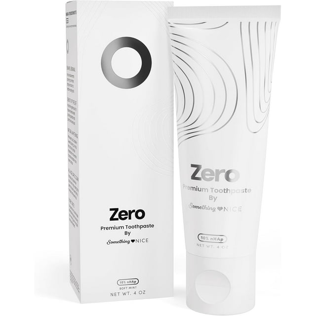 Something Nice Zero Toothpaste for Sensitive Teeth | 10% Nano Hydroxyapatite Enamel Repair Fluoride-Free SLS-Free Dentist Recommended Mint Adults Kids Makeup Organizers