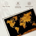 thumbnail image 6 of Elephant Stock Golden World Map Wall Art - Horizontal Canvas Wall Art - Living Room Wall Decor - Map Canvas - Black And Gold Decor - 48" x 32", 6 of 8