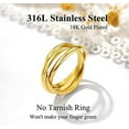 thumbnail image 4 of 18K Plated Interlocked Rolling Fidget Ring for Anxiety for Women and Men, Stainless Steel/Tricolor/Rainbow/Rose Gold/Black/Gold Stacking Ring, 4 of 6