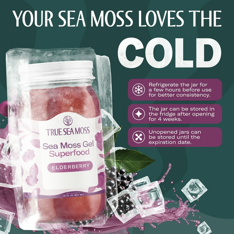 True Sea Moss Wildcrafted Irish Sea Moss Gel with Elderberry 32 oz
