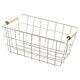thumbnail image 4 of Cesta de alambre para almacenamiento con asa de madera, ideal como regalo de inauguración de la casa, decoración rústica para picnic. Blanco L, 4 of 9