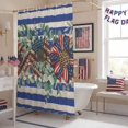thumbnail image 5 of US Flag Sunflower Shower Curtain, 72" x 84", Eucalyptus Leaf Blue Strips Retro Waterproof Bathroom Curtain Washable Shower Curtain Set with 12 Hooks, 5 of 9
