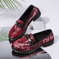 thumbnail image 4 of Women's Chunky Loafers, Platform Comfortable Slip-On Dressy Business Casual Shoes, 4 of 6