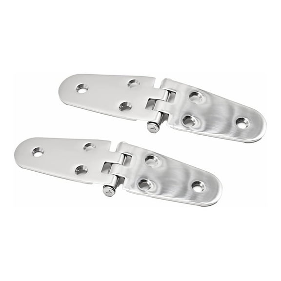 MARINE CITY Stainless Steel Round Door Strap Hinge Sturdy & Durable Smooth Sides - Ideal for Marine, Boat, Locker Hatch, Cabinet Door 2 Pcs