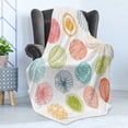 thumbnail image 4 of Colorful Soft Flannel Fleece Blanket, Doodle Style Scribble Composition Circles Stripes Childish Joyful Illustration, Cozy Plush for Indoor and Outdoor Use, 60" x 80", Orange Coral, by Ambesonne, 4 of 5