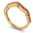 thumbnail image 2 of 0.23 ctw Wedding Band for Women - 14K Yellow Gold Simulated Ruby Stackable Eternity Ring, 2 of 6