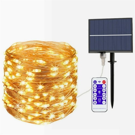 

Solar String Lights Outdoor String Lights Waterproof Solar Light Outdoor with Remote Control 8 Modes Solar Fairy Lights Decoration for Patio Garden Tree Yard Wedding