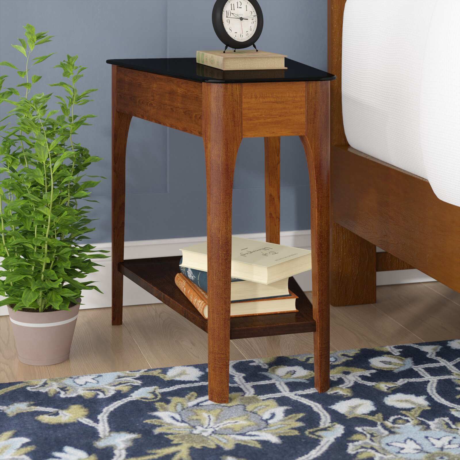 Elliott Bay Glass End Table, Fits perfectly next to recliners, Bottom