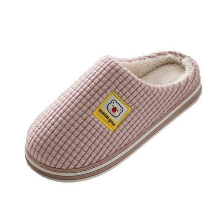 

Luiyenes Women Slippers Autumn And Winter Fashion And Comfortable Indoor And Outdoor Solid Color Flat Bottom Warm Non Slip
