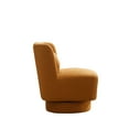 thumbnail image 6 of Swivel Accent Chair, Modern Boucle Upholstered Lounge Leisure Chair with Metal Base and Pillow, 360 Degree Armless Club Chair Comfy Single Sofa Chair for Living Room Bedroom Apartment, Camel, 6 of 7
