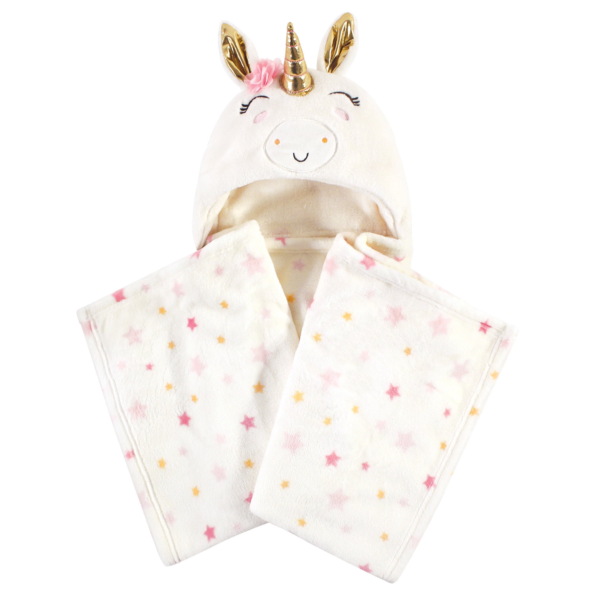 Luvable Friends Hooded Plush Blanket, Unicorn