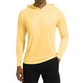 thumbnail image 2 of BRDFRL Men's Sun Protection Hoodie Shirts Long Sleeve UPF 50+ Swim Fishing Shirt with Hood Lightweight Rash Guard UV SPF Yellow L, 2 of 7