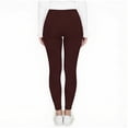 thumbnail image 4 of Hitime High Waisted Women's Leggings for Women Activewear Workout Pants for Women Yoga Pants, Full Length Maroon S-M, 4 of 8