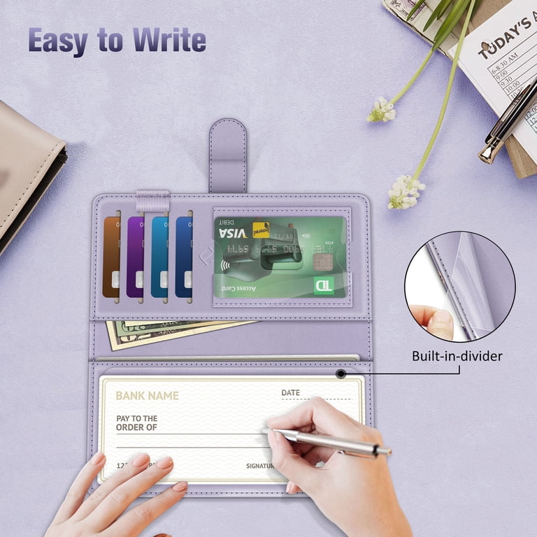 Fintie RFID Blocking Checkbook Cover, Purple photo 2