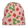 thumbnail image 7 of Naloa Strawberries Soft Beanie Hat, Knit Beanie Daily Beanie in Fine Knit for Women Men Winter Travel, Outdoor, 7 of 7