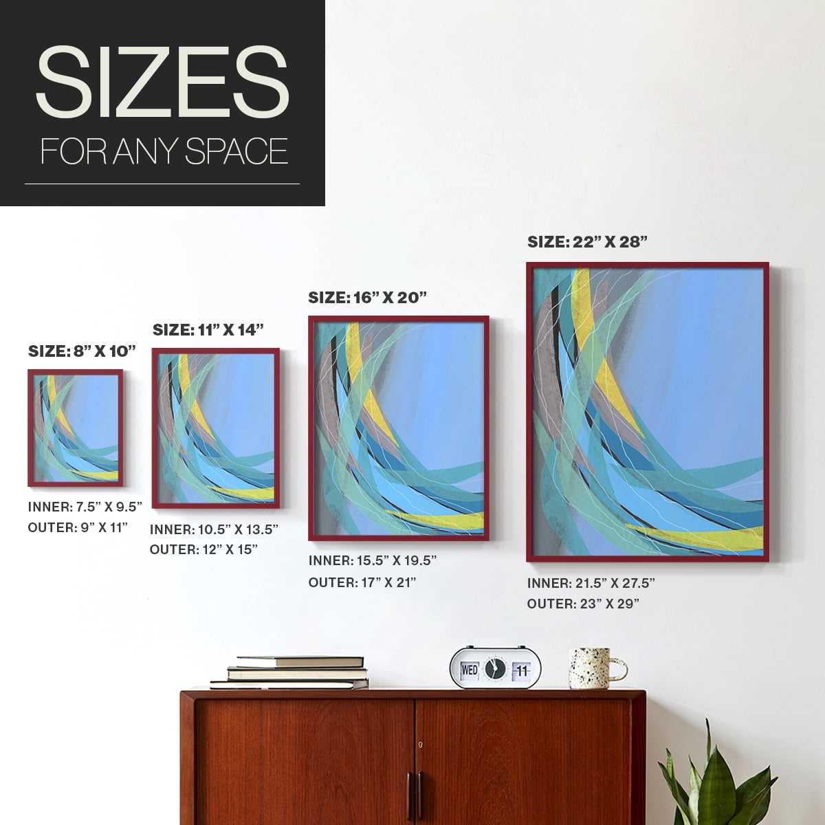 Circulating Flow I Framed Print in Red Solid Wood Framed Print No Nail Hanging