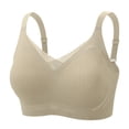 thumbnail image 2 of TARIENDY Plus Size Bra for Big Bust Women Wireless Seamless Bras Comfort Full Coverage Mesh Bralette Push Up Everyday Bra Adjustable Straps Bralettes Khaki L, 2 of 8