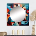 thumbnail image 1 of Designart "Unleashed Geometry in Orange and Blue III" Abstract Shapes Orange Large Square Mirror - Square Bedroom Mirror Printed Wall Decor - Transitional Square Printed Wall Mirror Art, 1 of 5