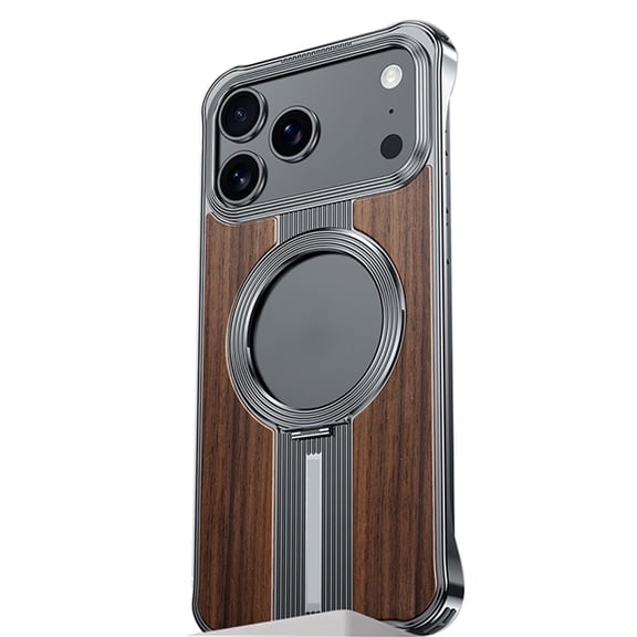 Case for iPhone 17 Pro Max/17 Pro/17, Magnetic Metal Case with Ring Stand Wireless Charging Cover