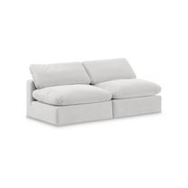Meridian Furniture Comfy Cream Velvet 2-Pc. Modular Sofa