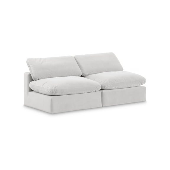 Meridian Furniture Comfy Cream Velvet 2-Pc. Modular Sofa