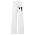 thumbnail image 6 of SonxaHe Big Girls Pants Drawstring High Waist Loose Wide Leg Athletic Sweatpants Children Comfort Streetwear Sports Pants White,Sized 15-16, 6 of 7