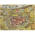 thumbnail image 2 of Hogenberg, Braun 18x14 Black Ornate Wood Framed with Double Matting Museum Art Print Titled - Stade Hamburg Germany, 2 of 4