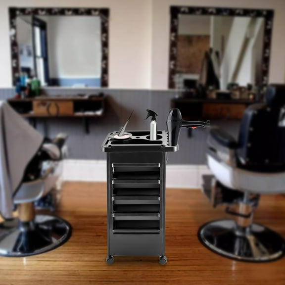Budget Hair Styling Salon Trolley Cart with Wheels and 5 Drawers, Salon Rolling Cart for Extra Hairdresser Storage, Tool Free Rolling Salon Cart for Hair Stylist, Hairdresser, Beauty, Tattoo