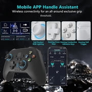 Oilsky 024 Wireless Gaming Controller compatible with PC, iOS, and Android, Bluetooth Gaming Controller with RGB Lights, Hall Joysticks/Hall Triggers, Black