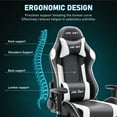 thumbnail image 4 of JONPONY Game Chair,Ergonomically Designed Computer Chair with headrest and 2D Armrests,with Footrest and Lumbar Support,High Back Office Chair Support 8 Hours Long Sitting,Computer Chair,WHITE, 4 of 9