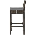 thumbnail image 3 of Modern Contemporary Urban Design Outdoor Patio Balcony Garden Furniture Bar Side Stool Chair, Rattan Wicker, Grey Gray Brown, 3 of 3