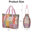 thumbnail image 3 of Tote Bag for Women - Pioneer Flower Shoulder Bag - Large Utility Work Duffle Bag with Zipper Handbag for Travel, Work, Sprots, 3 of 5