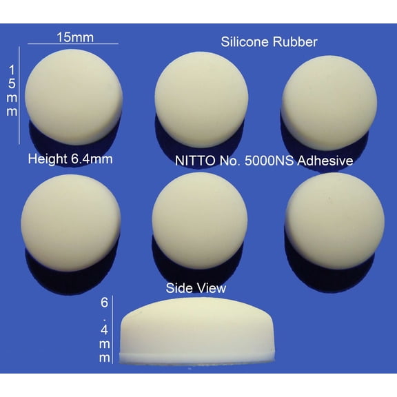 VATH Self Adhesive Silicone Rubber Feet 15mm(L) x 6.4mm(H) 6pcs [RB132]