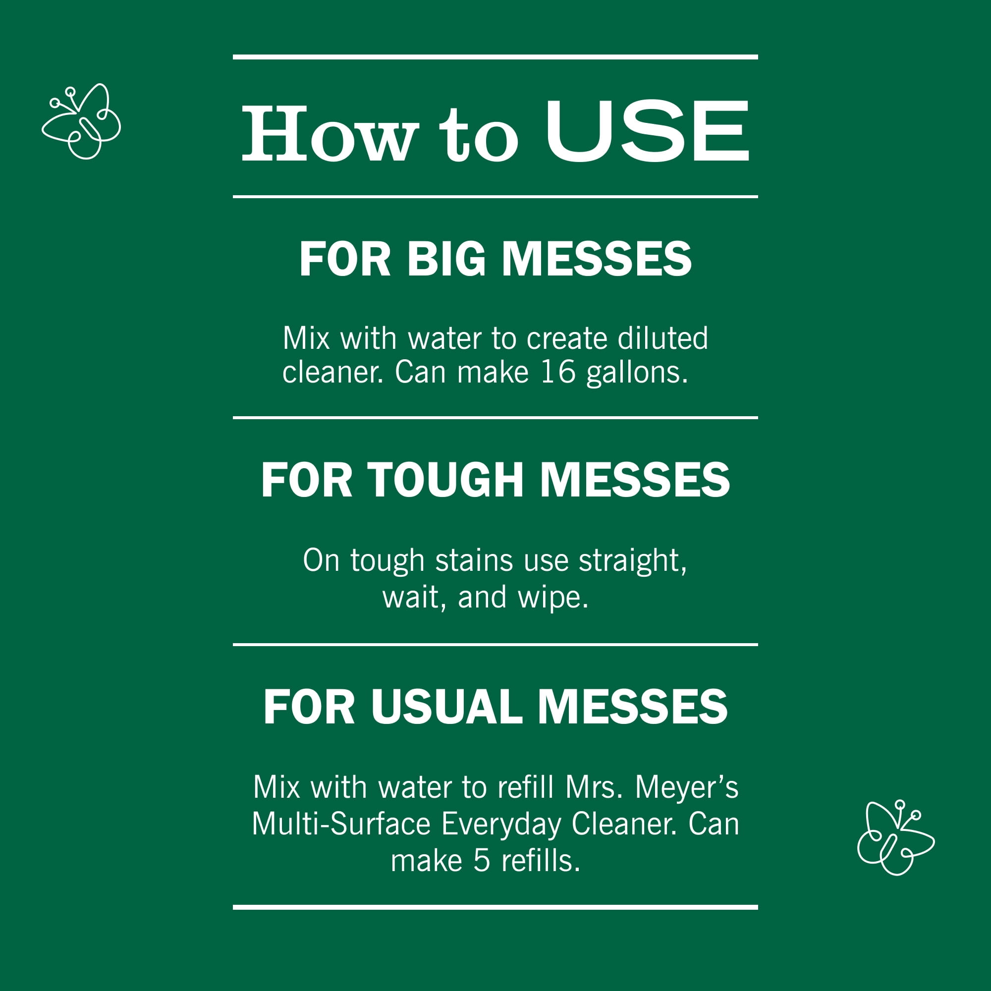 (2 pack) Mrs. Meyer's Clean Day Multi-Surface Everyday Concentrate, Basil Scent, 32 Fl Oz