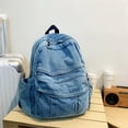 thumbnail image 4 of Vintage Denim Laptop Backpack Casual Canvas Daypack Handbag Purse Lightweight Rucksack Shoulder Bag, 4 of 14
