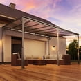 thumbnail image 6 of Asofer 10' x 14' Lean-to Hardtop Gazebo, Wall-Mounted Galvanized Steel Outdoor Pergola with Gutter, All-Weather Permanent Porch Canopy for Patio & Deck, 6 of 10