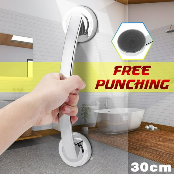 2Pcs Suction Grip Waterproof Reusable Bathroom Safety Hand Rail Bath Grip Suction Mount Handle Shower Tub Support Grap Bar