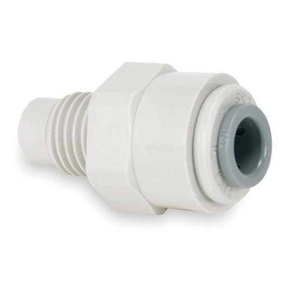 Push-Fit Adapter Fitting, 3/8 in Tube Size, Acetal, Gray, 10 PK