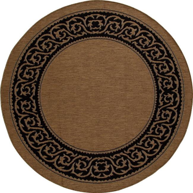 8 ft. Plymouth Collection Intention Flat Woven Indoor & Outdoor Round