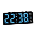thumbnail image 3 of Reloj despertador digital de gran tamaño, práctico y multiusos, con pantalla LED de temperatura. Azul, 3 of 9