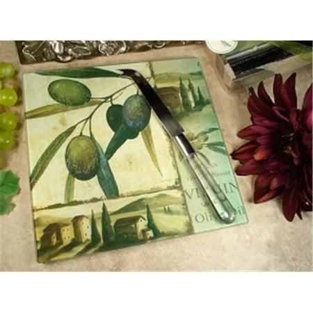 DLusso Designs Cb24 Cheese Board With Knife Olive Design, Pack Of - 3.