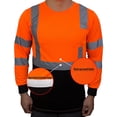 thumbnail image 4 of NY BFL High-Visibility Class 3 T Shirt with Moisture Wicking Mesh Birdseye, Black Bottom - Orange / Extra Large, 4 of 5