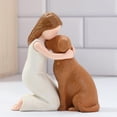 thumbnail image 5 of Creative Resin Figurine - Girl Hugging Dog Sculpture, Decorative Craft for Home, Garden, Desktop, Gift - Black, Artistic Accent for Living Room, Office, Shelf Display, 5 of 8