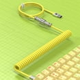 thumbnail image 3 of Mamba Snake Custom Coiled Keyboard Cable, 2.0M(0.66ft) USB-C to USB-A TPU Mechanical Keyboard Cable, Detachable Metal Aviator Double-Sleeved Wire for Gaming Keyboard(Yellow), 3 of 8