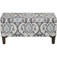 thumbnail image 1 of HomePop Large Upholstered Rectangular Storage Ottoman Bench with Hinged Lid, Slate Damask, 1 of 5