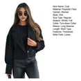 thumbnail image 7 of Women Fall Winter Coat - Short Type Turn-down Collar Solid Color Loose Button Closure Cardigan OL Commuting Jacket, 7 of 7